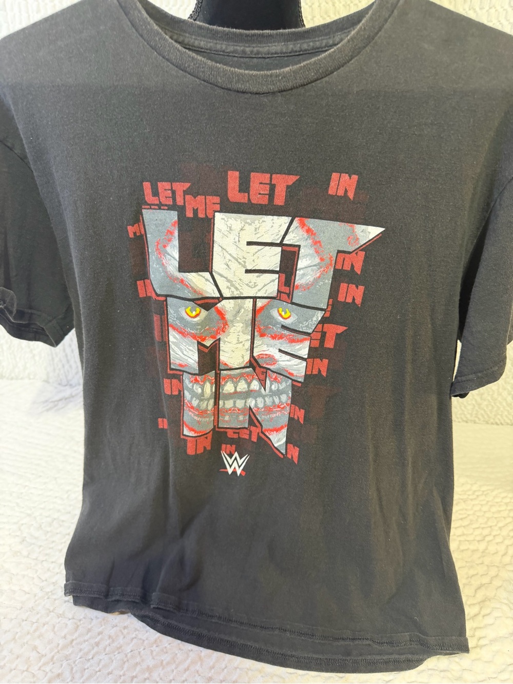 WWE Black Graphic 'Let Me In' Tee with Red and Yellow Accents